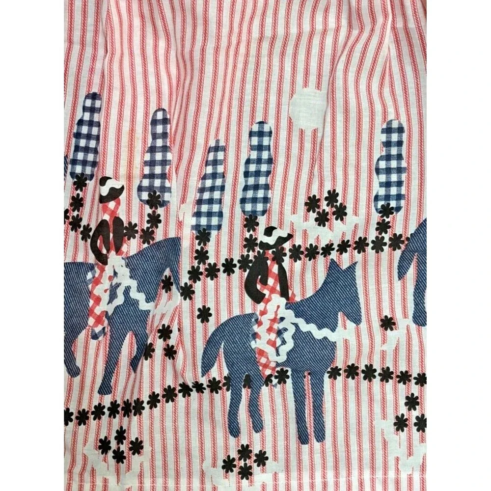 Vintage 1950's Embroidered Red, White, & Blue Apron